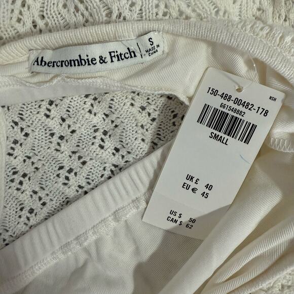 Abercrombie and Fitch Crochet-Style Open Back Tank, Cream, Small - Picture 5 of 5